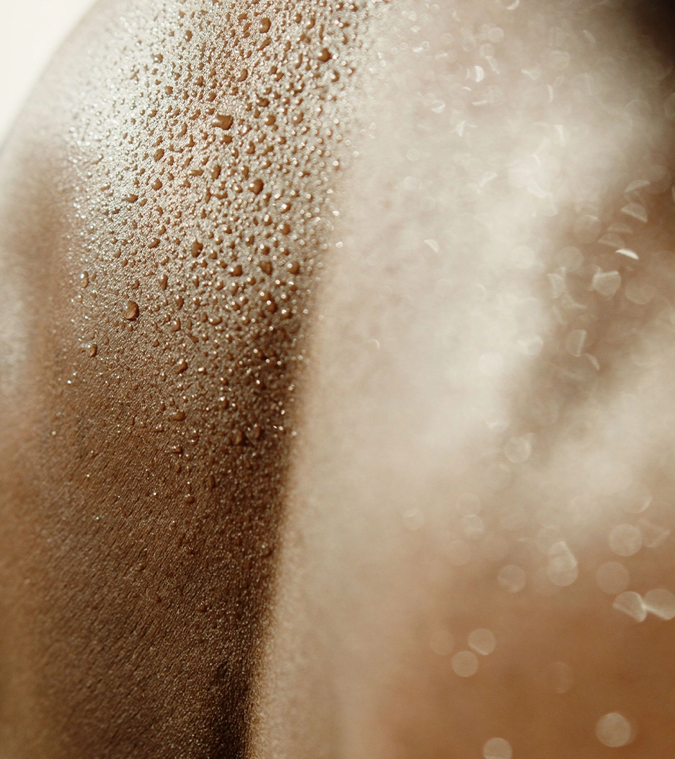 Close-up of water and skin